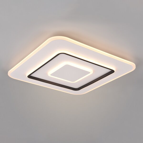 Reality Leuchten Plafonieră cu LED Jora angular, 60 x cm, reglabil, Alb, Camera de zi / sufragerie, Plastic, Modern