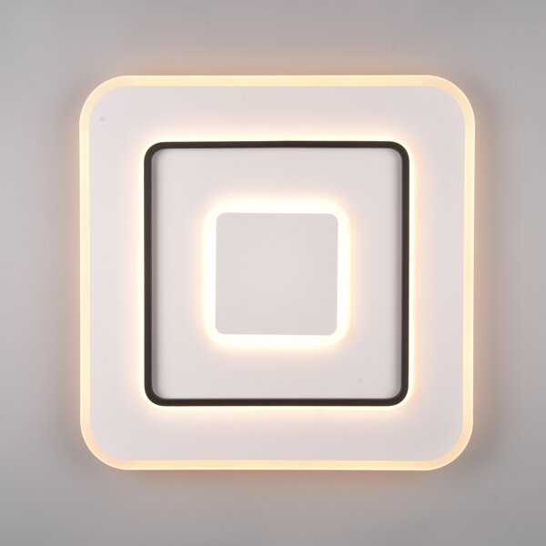 Reality Leuchten Plafonieră cu LED Jora angular, 60 x cm, reglabil, Alb, Camera de zi / sufragerie, Plastic, Modern