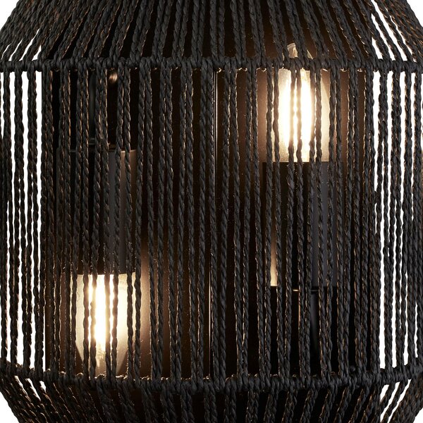 Searchlight Wicker aplică, 2 becuri, reglabil, Negru, Modern, Felinar