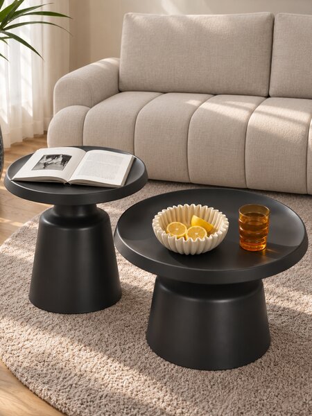 Set măsuțe de cafea Nerox - negru mat