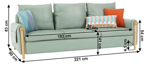 KONDELA Canapea complet tapiţată 3 locuri, piele / piele ecologică neomint, LINSY