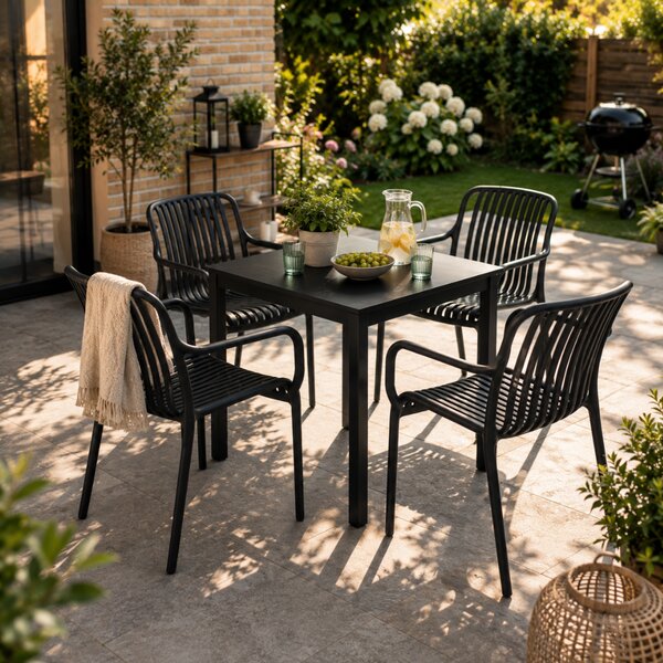 Scaun de grădină LUISE, set 4 buc., antracit I.P.A.E-Progarden