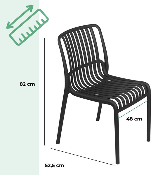 Scaun de grădină TELMA, set 4 buc., antracit I.P.A.E-Progarden