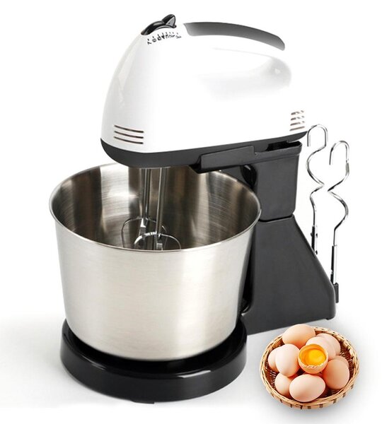 Mixer cu bol 350 W, 7 viteze, 2 teluri, 2 spirale