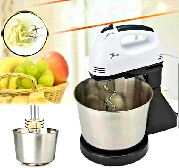 Mixer cu bol 350 W, 7 viteze, 2 teluri, 2 spirale