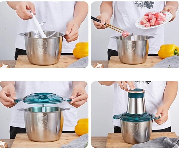 Tocator electric inox 250 W, 2 Litri, legume si fructe