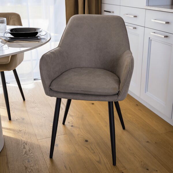 KONDELA Fotoliu de design,gri-maroniu Taupe/negru, ILKOM