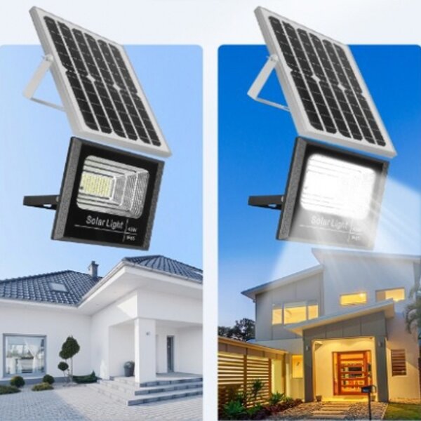 Proiector LED 500 W cu panou solar si telecomanda, Jortan