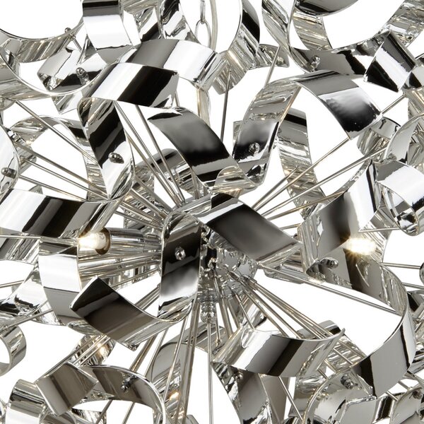 Searchlight Curls lampă suspendată, 6 becuri, reglabil, Metalic, Camera de zi / sufragerie, Metal, Modern