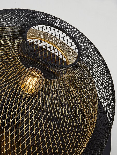 Searchlight Honeycomb plafonieră, reglabil, Negru, Camera de zi / sufragerie, Metal, Modern