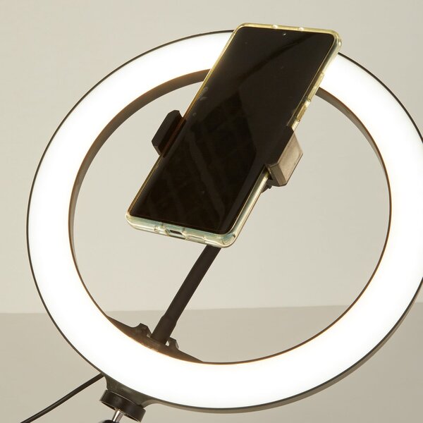 Searchlight Lampă inel LED Selfie Tripod sup tel mobil USB CCT, reglabil, Negru, Camera de zi / sufragerie, Metal, Modern