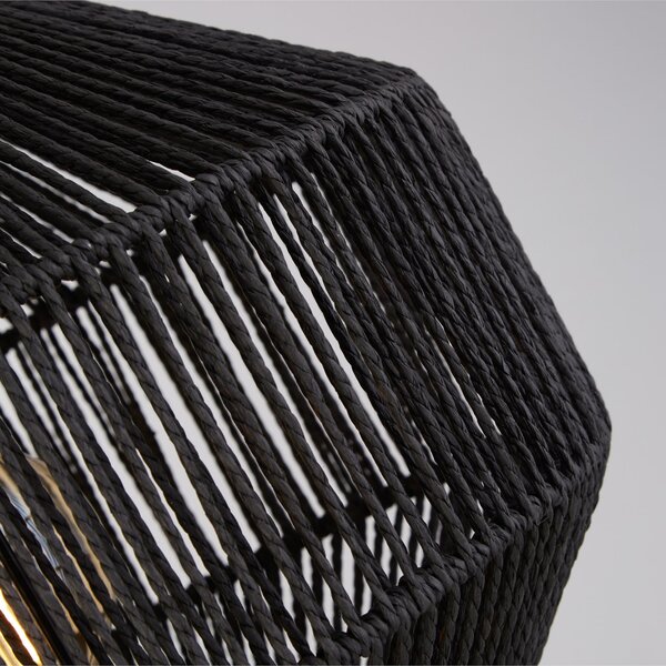 Searchlight Wicker lampadar, Negru, Camera de zi / sufragerie, Metal, Modern