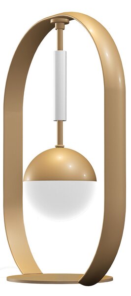 Aluminor Lampa de masă Tamara, auriu/alb, reglabil, Auriu / Alamă, Camera de zi / sufragerie, Metal, Design