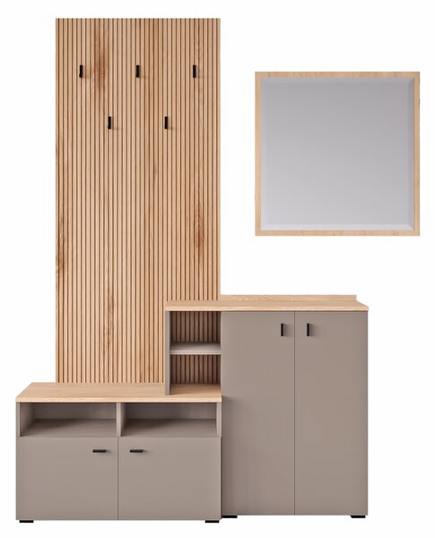 KONDELA Set de hol, toffee/natural canella strata/cremona torro stejar, EBRAO