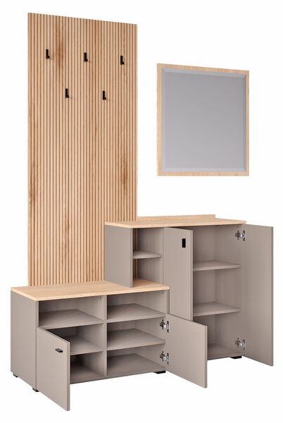 KONDELA Set de hol, toffee/natural canella strata/cremona torro stejar, EBRAO
