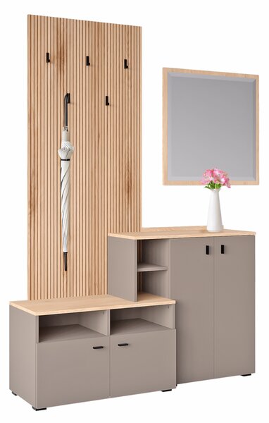 KONDELA Set de hol, toffee/natural canella strata/cremona torro stejar, EBRAO
