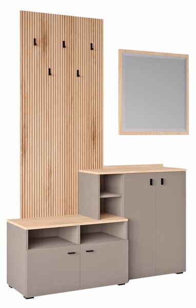 KONDELA Set de hol, toffee/natural canella strata/cremona torro stejar, EBRAO