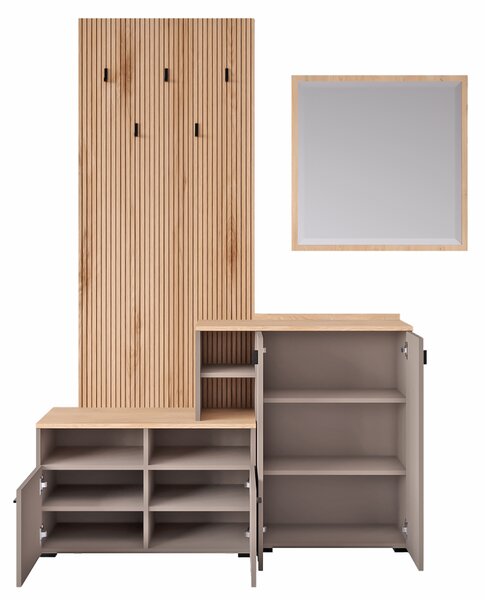 KONDELA Set de hol, toffee/natural canella strata/cremona torro stejar, EBRAO