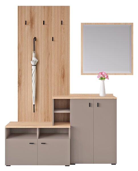 KONDELA Set de hol, toffee/natural canella strata/cremona torro stejar, EBRAO