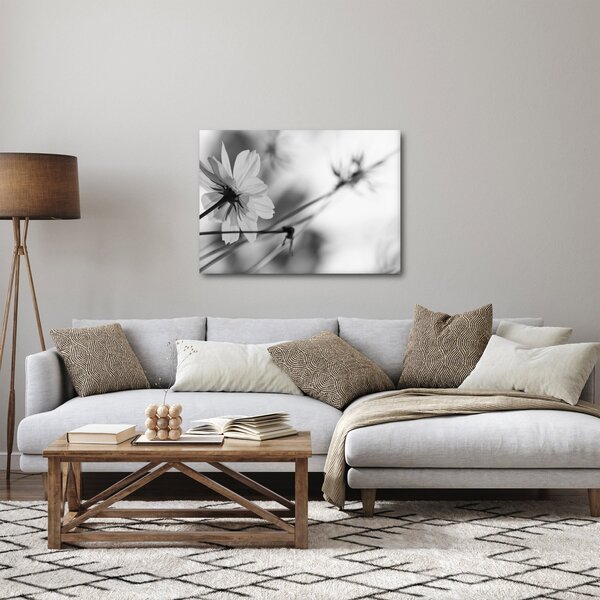 Tablou - Flori alb-negru (70x50 cm)