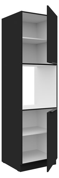 KONDELA Dulap înalt, pentru cuptor, negru, SIBER 60 DP-210 2F