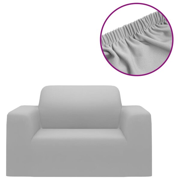 Husă elastică pentru canapea poliester jersey gri
