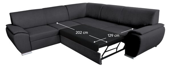 KONDELA Set canapea, material textil gri închis, stânga, AMILA ROH