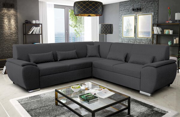KONDELA Set canapea, material textil gri închis, stânga, AMILA ROH