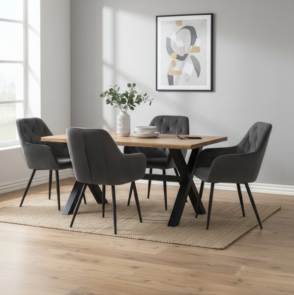 KONDELA Fotoliu de design, material Velvet gri închis, VERIO NEW