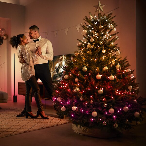 Philips Hue Festavia LED cu LED-uri, CCT RGB 40m, reglabil, Negru, Plastic, Modern