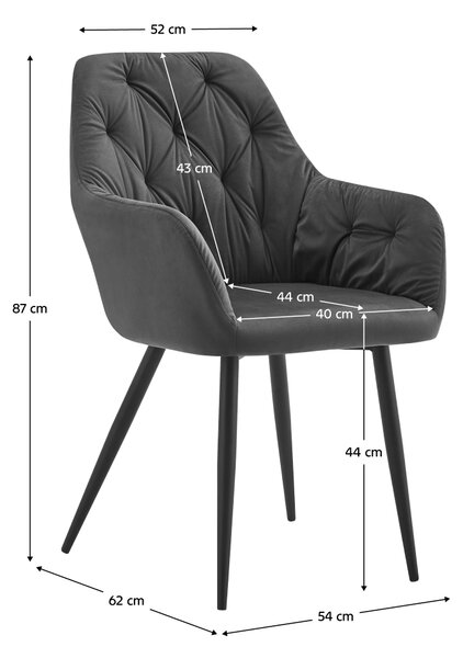 KONDELA Fotoliu de design, material Velvet gri închis, VERIO NEW