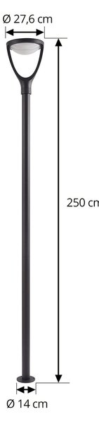 Lucande Lampă de exterior cu LED Filor, negru, aluminiu, 250 cm, Negru, Aluminiu, Modern