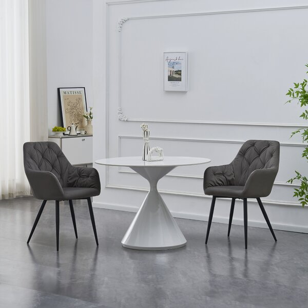 KONDELA Fotoliu de design, material Velvet gri închis, VERIO NEW