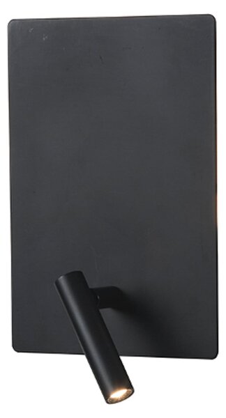 Zambelis Lumină de lectură LED H41, reglabilă, negru mat, Negru, Camera de zi / sufragerie, Metal, Modern, Soclu de perete jos