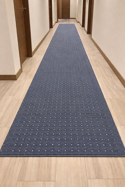 Traversa Antiderapanta, Stanford Albastru , Latime 80 cm, Diverse Lungimi