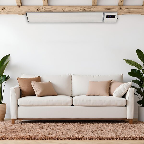2800W/1400W ElectricSun alb, panou radiant infrarosu interior exterior incalzitor electric cu termostat cu Wi-Fi si APP internet TUYA, 180x15 cm