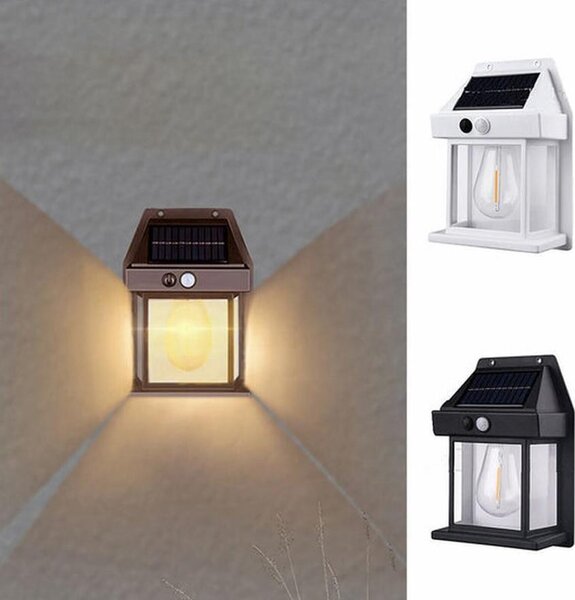 Set 10 x Lampa solara de perete, senzor de miscare, LED 3W