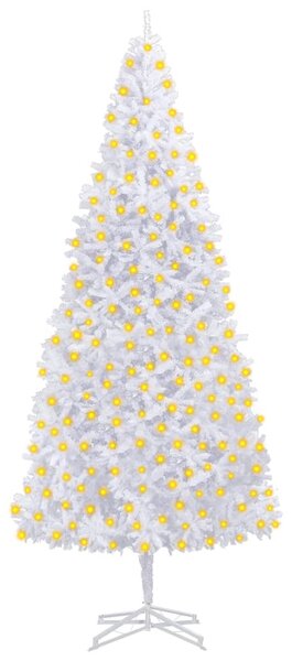 Brad de Crăciun artificial pre-iluminat, alb, 400 cm