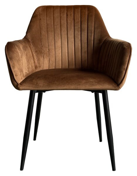 KONDELA Scaun de sufragerie, ţesătură maro Velvet/negru, ZIRKOS NEW