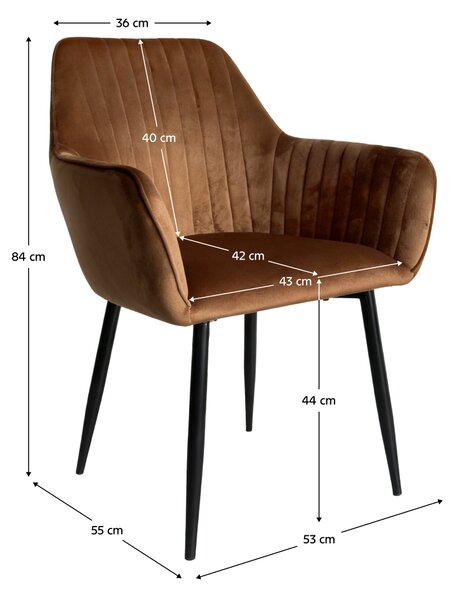 KONDELA Scaun de sufragerie, ţesătură maro Velvet/negru, ZIRKOS NEW