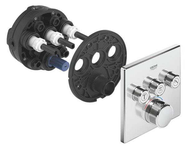 Grohe Grohtherm SmartControl baterie cadă-duș ascuns cu termostat StarLight Chrome 29126000