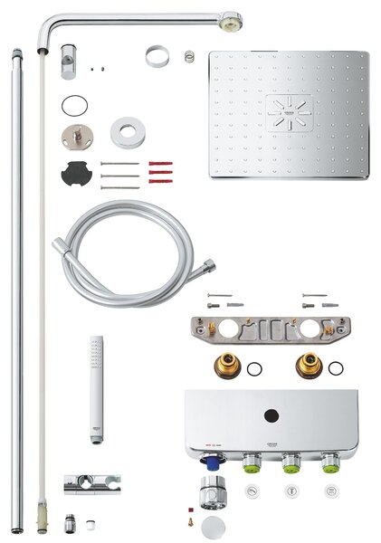 Grohe Euphoria set de duș perete cu termostat cu duș de ploaie StarLight Chrome 26508000