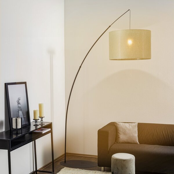 TK Lighting Lampadar Moby Green cu abajur din material textil, Verde, Camera de zi / sufragerie, Metal, Umbrelă în picioare