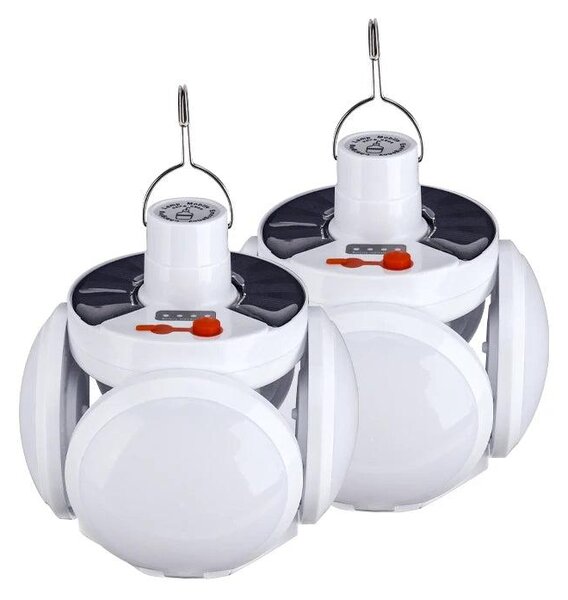 Set 3 x Bec cu panou solar si acumulator, 5 trepte de iluminat