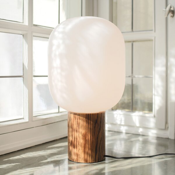 Markslöjd Skene lampă de masă picior lemn abajur sticlă 44cm, Alb, Camera de zi / sufragerie, Lemn, Scandinavă
