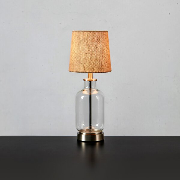 Markslöjd Lampa de masă Costero, transparentă/naturală, 43 cm, Bej, Camera de zi / sufragerie, Sticlă