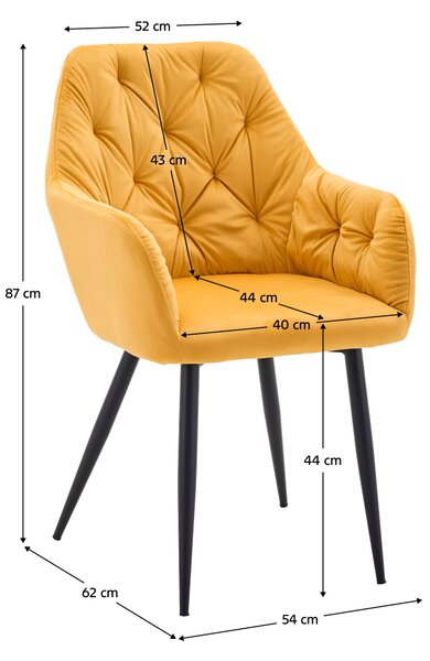 KONDELA Fotoliu de design, material Velvet galben închis, VERIO NEW