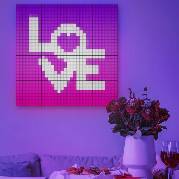 Twinkly Twinkly RGB-Squares negru set de pornire din 1 piesă USB-C, reglabil, Negru, Plastic