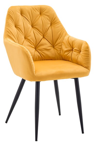 KONDELA Fotoliu de design, material Velvet galben închis, VERIO NEW