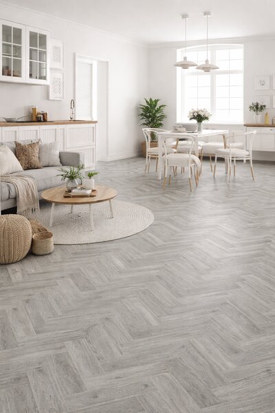 Linoleum Model Mayfair 109M, Latime 200 cm, Gri 200 x 400